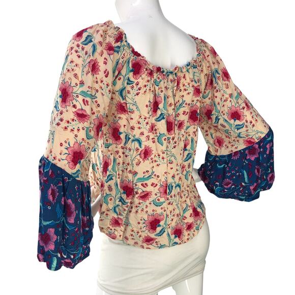 Andree By Unit Womens Size S Top Give You My All Blouse Off The Shoulder Floral - Picture 6 of 14